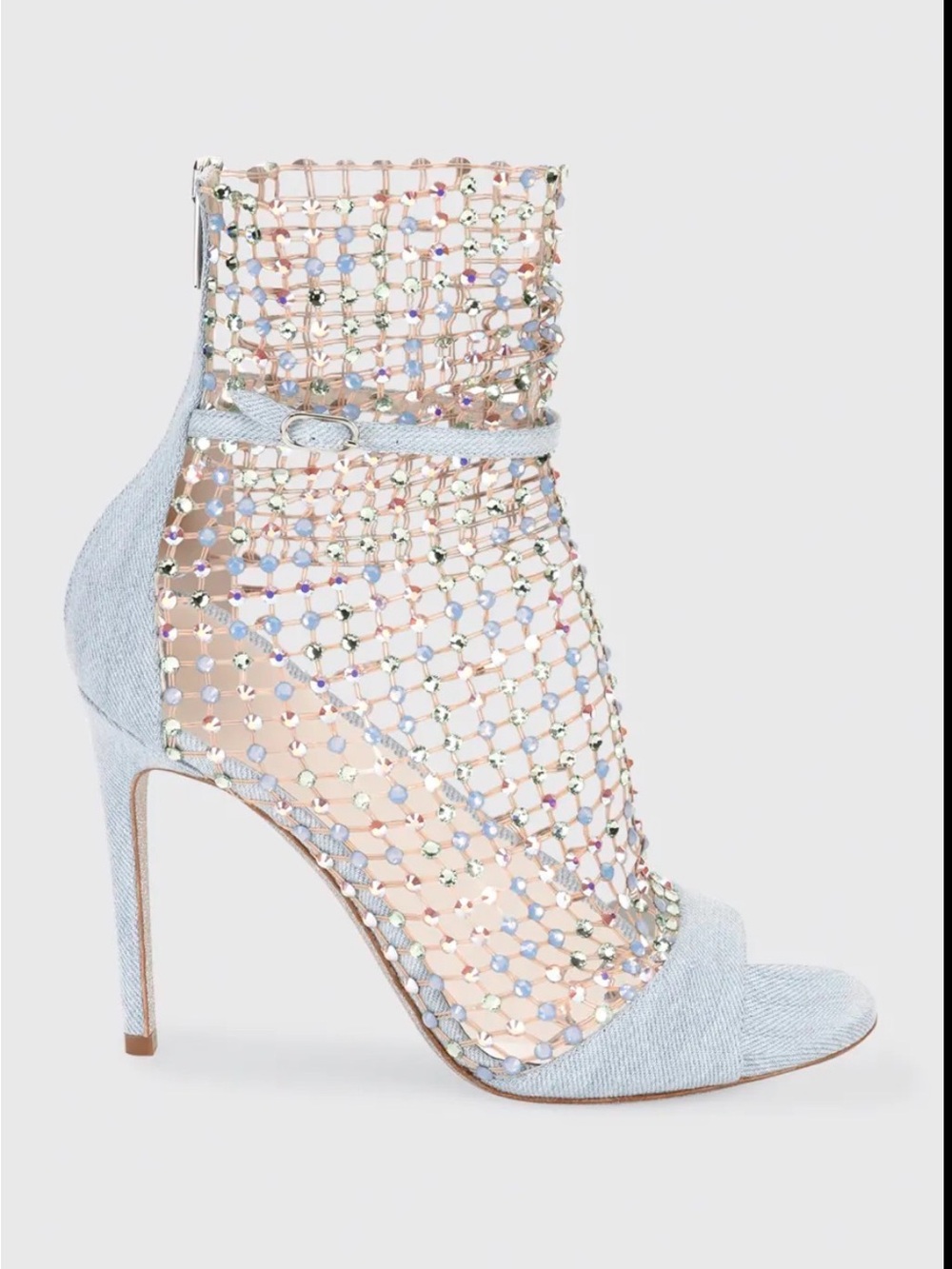 RENE CAOVILLA Denim Galaxia Crystal Booties